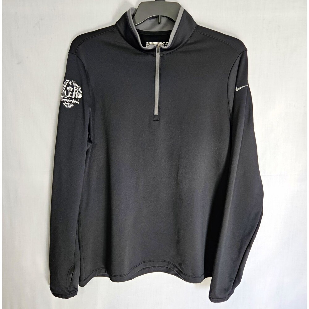 Nike Shirt Golf 1/4 Zip Pullover Mens XXL Black Thunderbird Dri-Fit PGA Tour